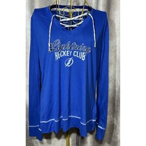 Tampa Bay Lightning Shirt Women's Sz XL VNeck W/Laces NWT‎ From 2018 Season.